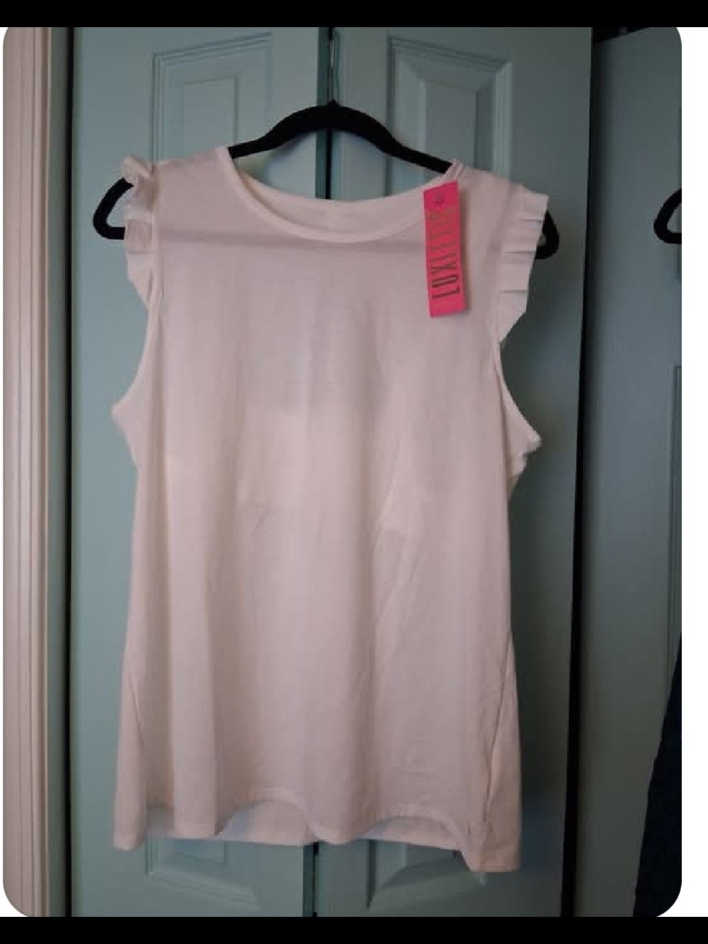 Lilly Pulitzer White Ruffle Sleeve Tank
